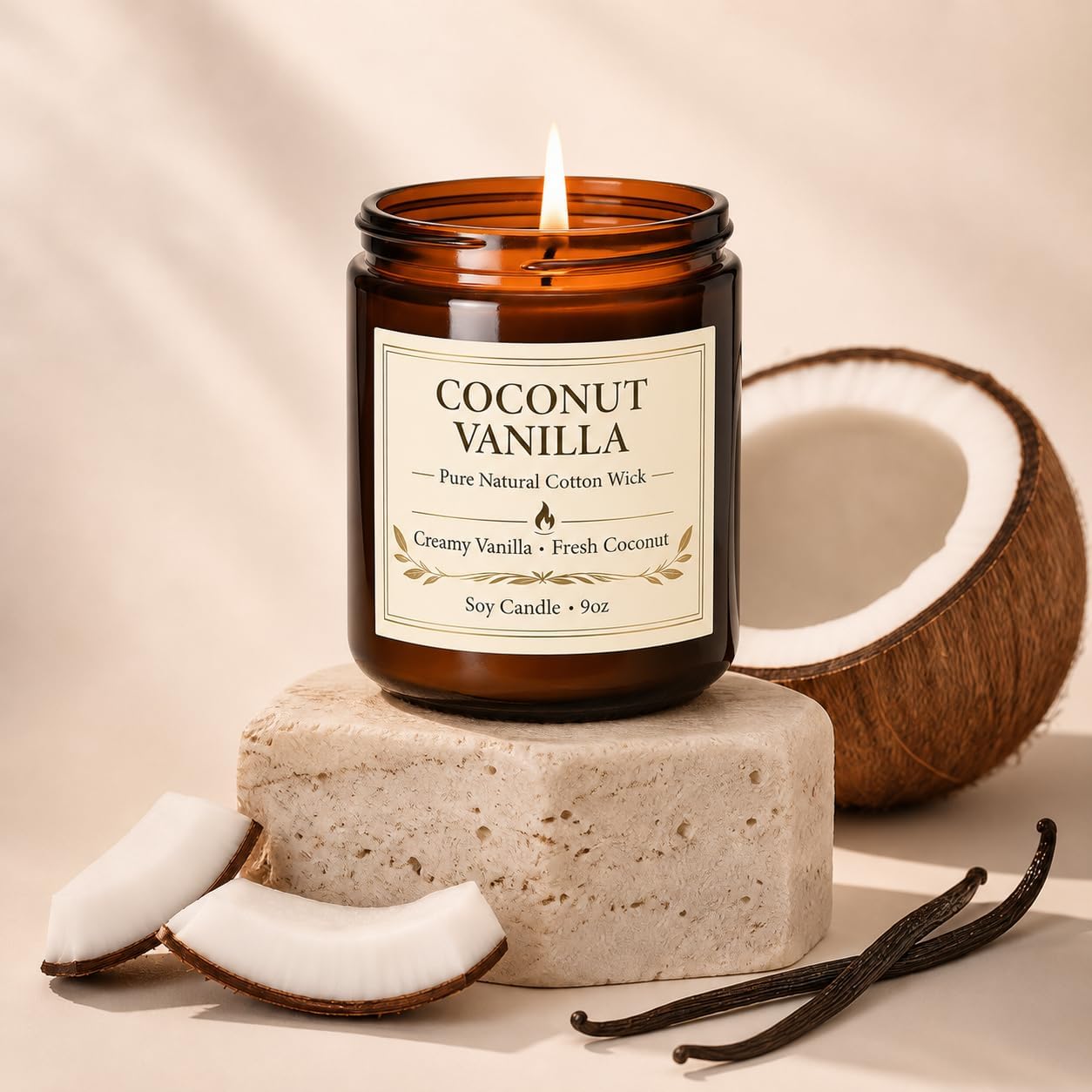 Soy Candles Set of 4, 9oz Natural Soy Wax Aromatherapy Candles, Home Scented Candles with 4 Scents (Lavender, Amber Sandalwood, White Sage, Coconut Vanilla), Gifts for Mom, Women, Relaxation, Yoga