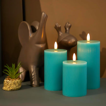 ANGELLOONG Flickering Flameless Candles, Realistic Battery Operated Candles with Remote and Timer, Set of 3 LED Candles for Fall Room Home Wedding Decor Centerpieces Table Party Christmas Decorations