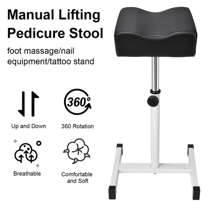 FLOLXNB Pedicure Manicure Footrest, Foot Massage Manicure Nail Beauty Stool Stand, Adjustable Height Footstool for Home Beauty Salon Spa Tattoo (Pink)
