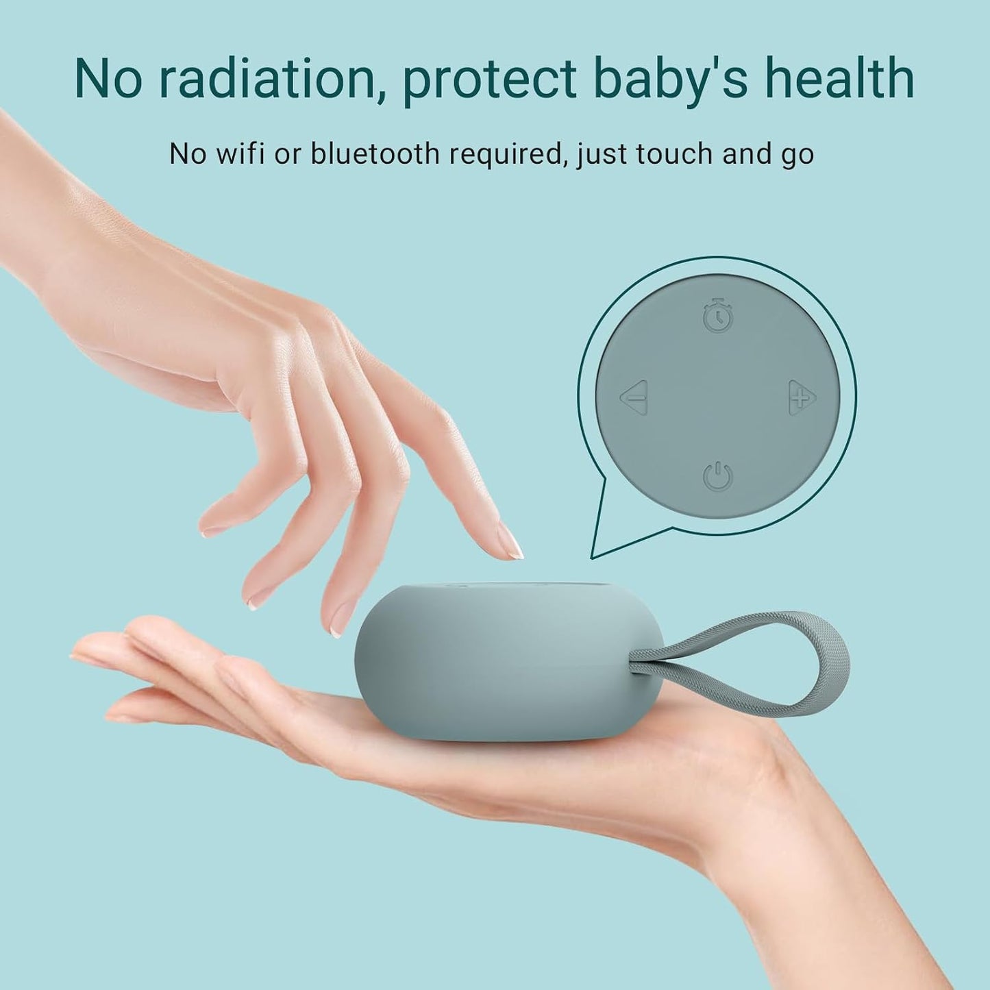 Portable Baby Sound Machine [White Noise for Babies Kids Adults][Timer Function][20 Soothing Sounds][Sleep Soother] 15 Hours Battery Life, Travel,Registry,Gifts,Shower,Clips on Baby Stroller
