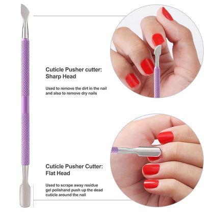 YINYIN Cuticle Trimmer with Cuticle Pusher and Cutter, Professional Stainless Steel Nippers, Cutter Clippers, Cuticle Remover, Pedicure Manicure Tools for Fingernails and Toenails, Sliver