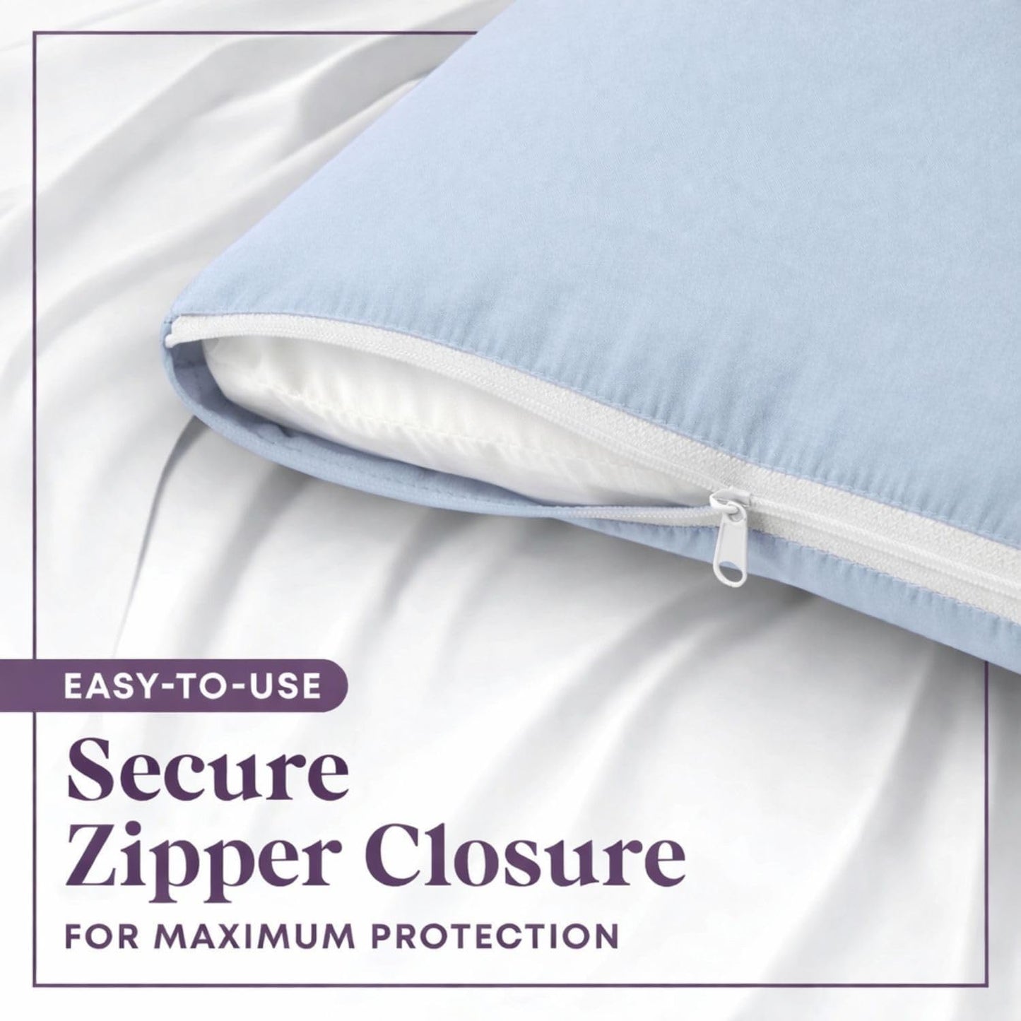 CirclesHome Pillow Protectors 4 Pack Standard Zippered - 100% Cotton Breathable Pillowcases - Protects Pillows from Dirt, Dust and Debri (Standard - Set of 4 - 20x26)