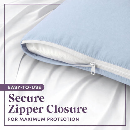 CirclesHome Pillow Protectors 4 Pack Standard Zippered - 100% Cotton Breathable Pillowcases - Protects Pillows from Dirt, Dust and Debri (Standard - Set of 4 - 20x26)