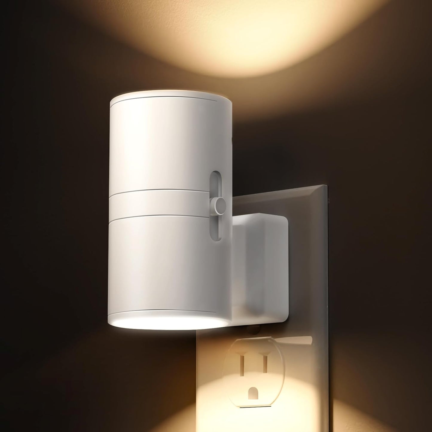 L LOHAS LED Night Light, Amber Nightlight, Dimmable Night Light 100LM, Light Sensor, Yellow Nightlight, Sleep Light for Kids, Soft & Warm Light for Bedroom, Hallway, Bathroom, 2 Pack