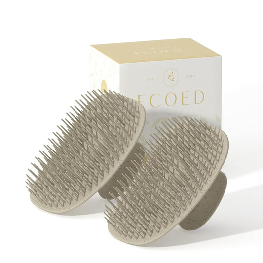 Ecoed Scalp Massager Shampoo Brush, Scalp Scrubber & Exfoliator (Natural)