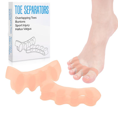 KTSAY Toe Spacers for Women & Men - Silicone Toe Separators for Bunion Relief, Hammer Toe, Plantar Fasciitis & Pedicures（2pcs,Blue）