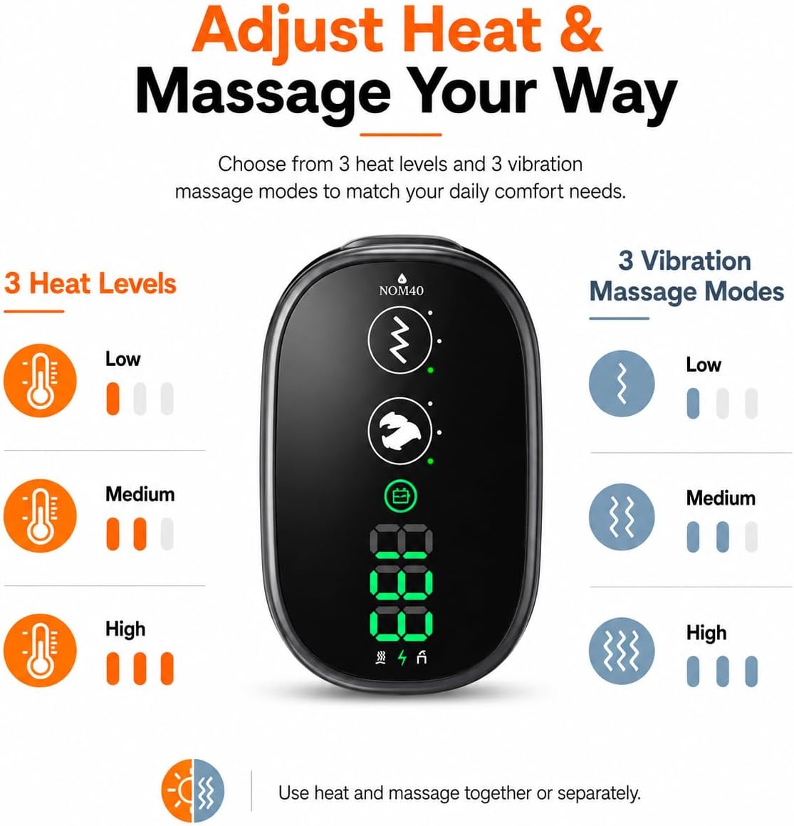 Cordless Shoulder Heating Pad with Massage, Rechargeable Shoulder Massager with Heat, Heated Shoulder Wrap, 3 Heat Levels & 3 Vibration Modes, 5000mAh Battery, Left or Right Shoulder, Black