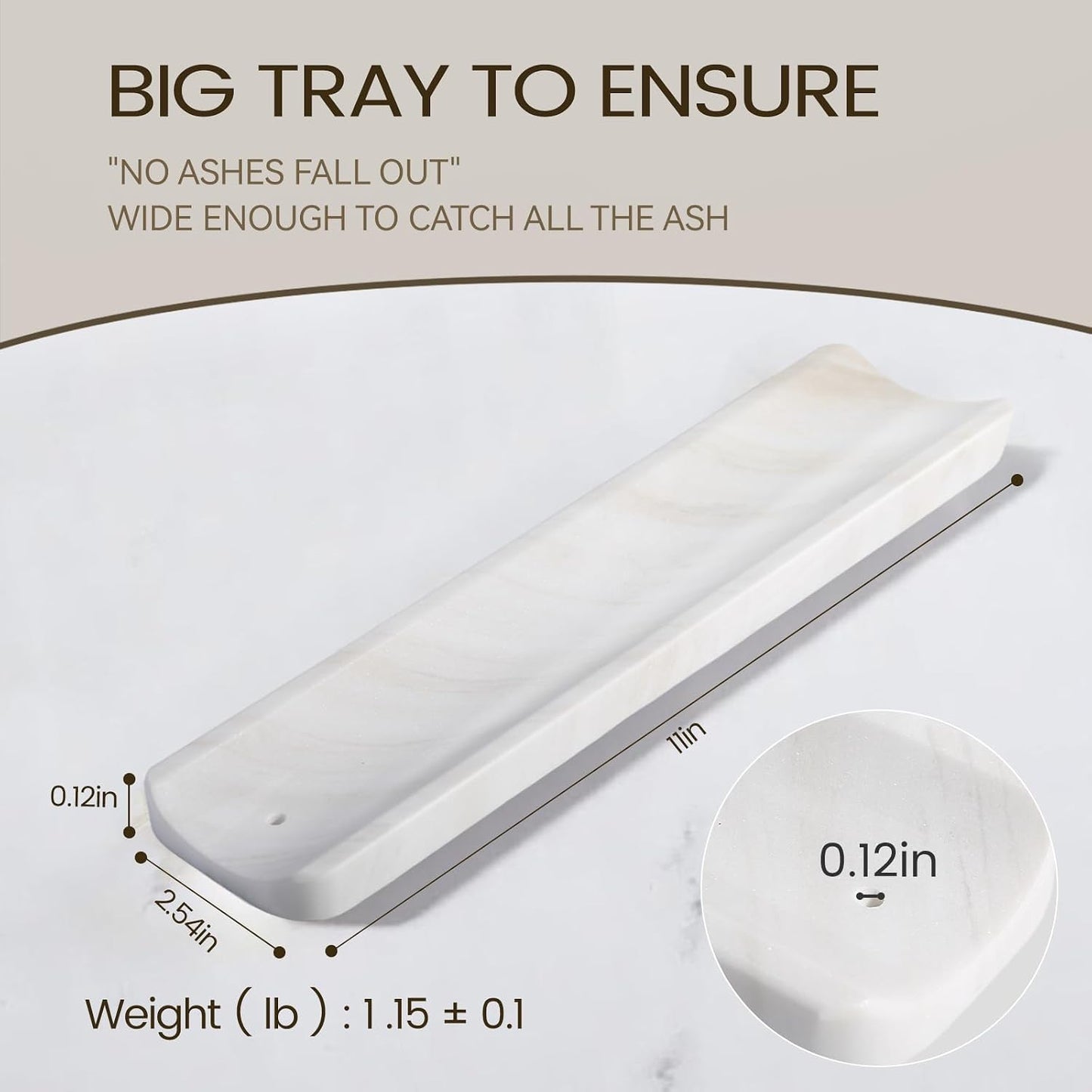 Koville Marble Incense Holder, Incense Holder for Sticks, Incense Sticks Holder Ash Catcher for Meditation Yoga SPA, Natural Stone Incense Burner, Home Table Decor (Grey)