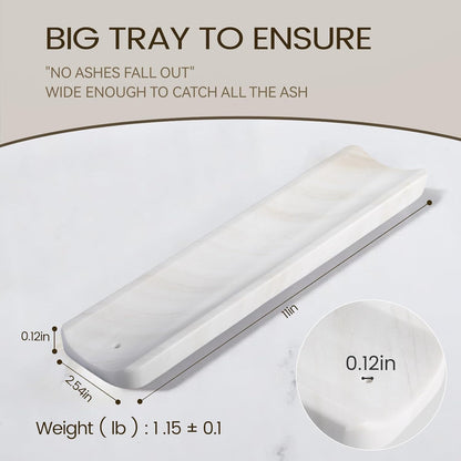 Koville Marble Incense Holder, Incense Holder for Sticks, Incense Sticks Holder Ash Catcher for Meditation Yoga SPA, Natural Stone Incense Burner, Home Table Decor (Grey)