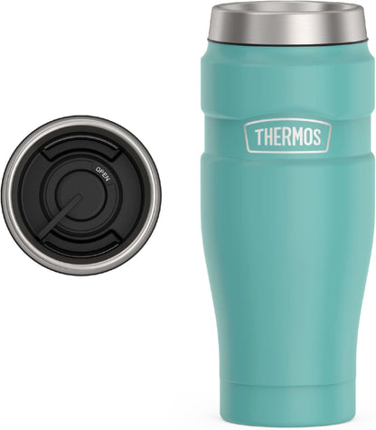 THERMOS Stainless King Vacuum-Insulated Travel Tumbler, 16 Ounce, Matte Steel