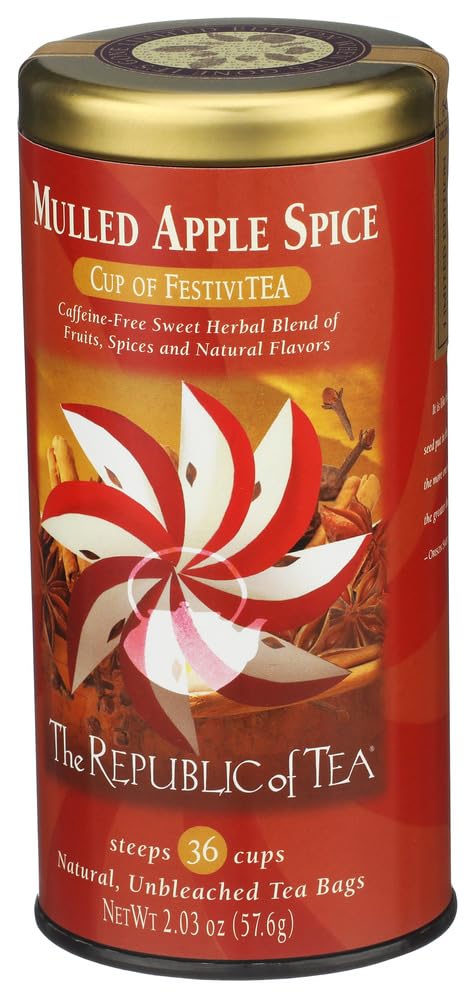 The Republic of Tea Mulled Apple Spice Herbal Tea, Caffeine-Free, 36 Count