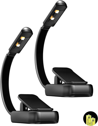 Book Light,Reading Lights for Books in Bed,AAA Battery Clip-On Led Reading Light with 3 Colors & Stepless Dimming,Portable and Ultra-Lightweight with Long Runtime(DarkBlack)