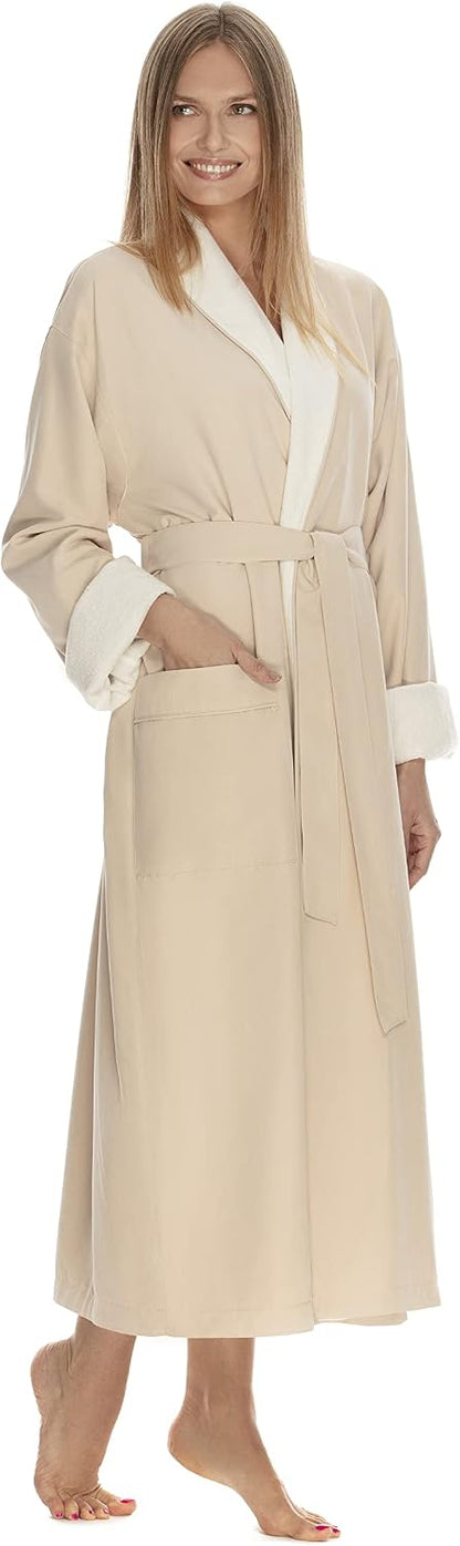 Women's Microfiber Robe by BOCA, Luxury Hotel Bathrobe, Generous Sizing