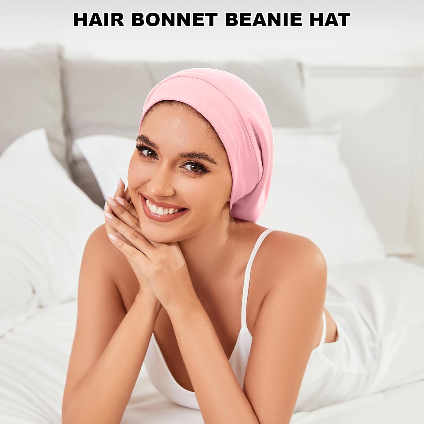 ZHENSILK Silk Bonnet for Sleeping Women, Adjustable Silky Satin Lined Sleep Cap, Silk Hair Wrap Slouch Beanie Hat