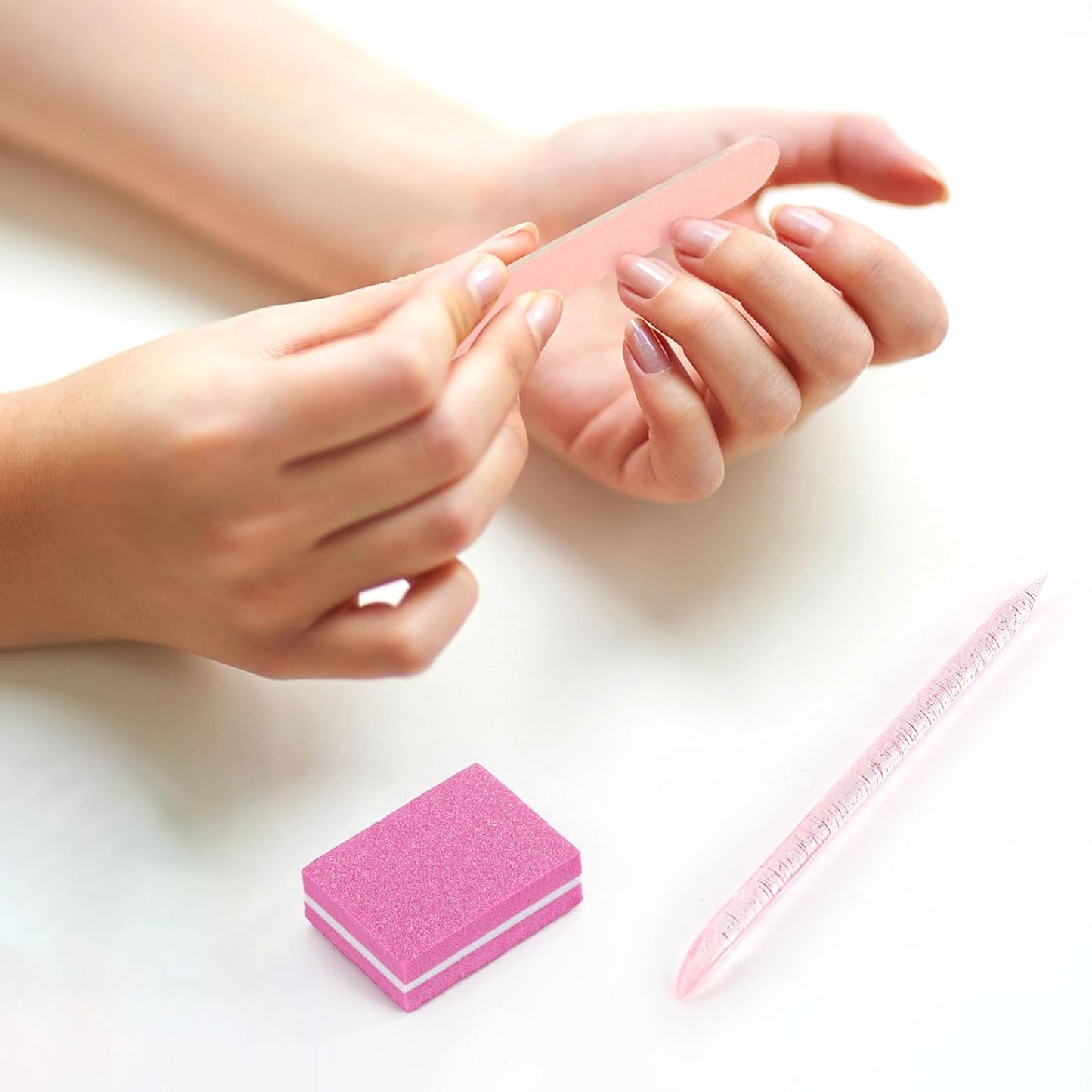 48 Sets Disposable Manicure Kit, Individually Package Nail Kit,Manicure Set with Mini Nail File,Mini Nail Buffer,Nail Stick for Salon Home