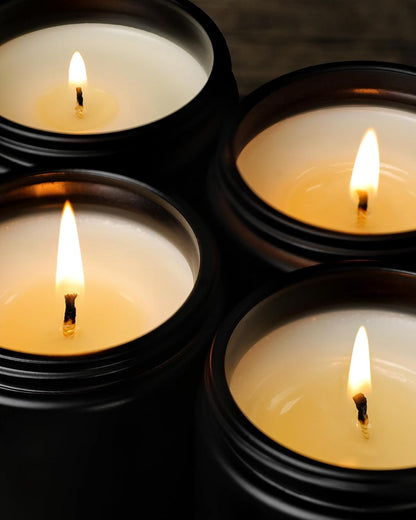 AOOVOO Scented Candles for Men - 4 Pack Candles for Home Scented, 36oz Soy Wax, 200 Hour Burn Time, Men Candle Set, Sandalwood Oud/Mahogany Teakwood/Smoke Vanilla/Jasmine Candle Set A