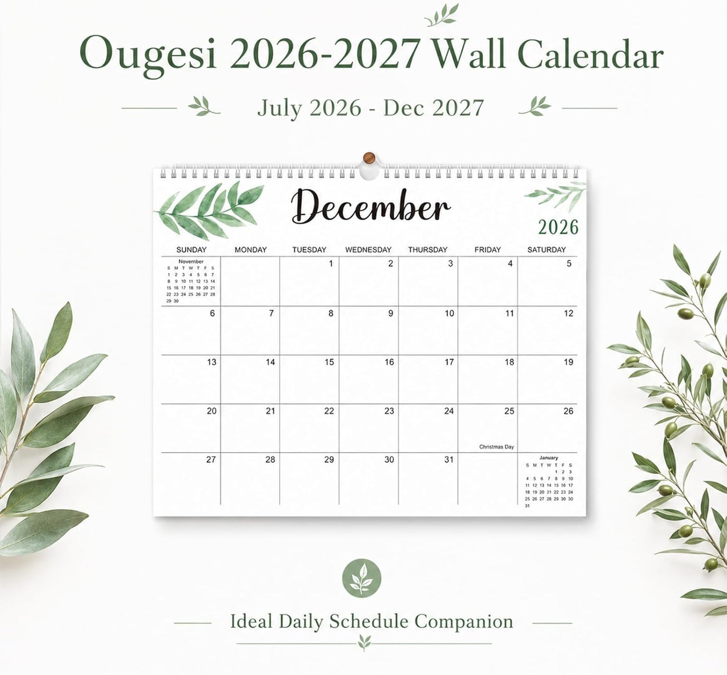 Large Wall Calendar 2026-2027, 18-Month Wall Calendar from July 2026 to December 2027, 15" x 22" 2026 Wall Calendar with Spacious Blocks, Julian Dates, Habit Tracker & Full-Year Reference for Home Office School Colorful