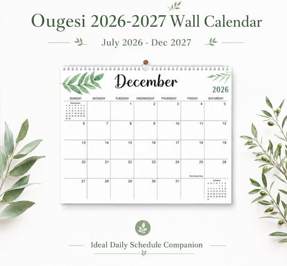 Large Wall Calendar 2026-2027, 18-Month Wall Calendar from July 2026 to December 2027, 15" x 22" 2026 Wall Calendar with Spacious Blocks, Julian Dates, Habit Tracker & Full-Year Reference for Home Office School Colorful