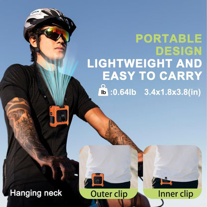 AINFTIME 2025 Portable Waist Clip Body Fan 10000mAh Personal Wearable 8-40H Powerful Outdoor (10000mAH / Green)