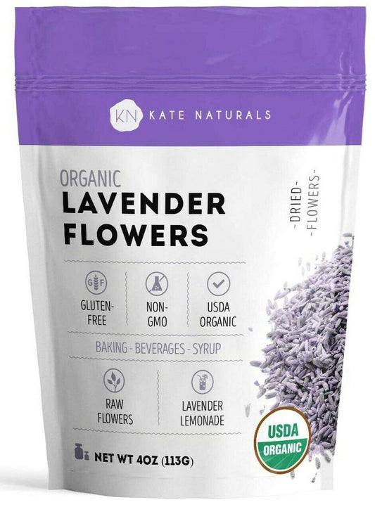 Kate Naturals Dried Lavender Flowers for Tea, Syrup, Lemonade (4oz)