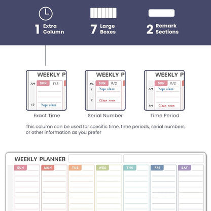ALEZEL Magnetic Weekly Calendar Whiteboard for Fridge