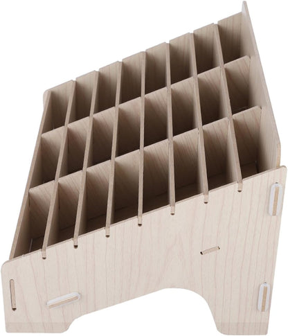 VBESTLIFE Wooden Phone Management Storage Box, Thickened Mobile Phone Storage Box with Multiple Cells, Cell Rack for Classroom Conference Office, Wooden Organizer