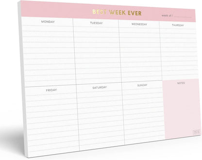 Sweetzer & Orange Weekly To Do List Pad. Gold Foil 7 days Planner with Daily Roadmap Agenda Squares. 7x10” Day Workbook 2026 - Student Blueprint, Work Manual, and Checklist Note Pad