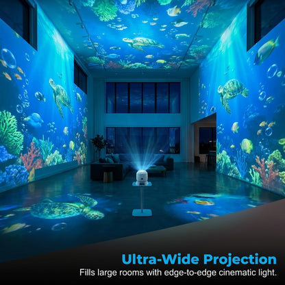 2026 Upgrade Dynamic Rotating LED Projector Light, USB Rechargeable LED Light Projector, 3D Wave Light Effect & Adjustable Brightness, (Ocean)