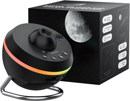 Galaxy Projector, Star Projector Home Planetarium with 1 Glass Projection Disc, 180 Rotatable Starry Sky Night Light with Meteor Effects & Light Strip for Bedroom, Kids & Adults Gift