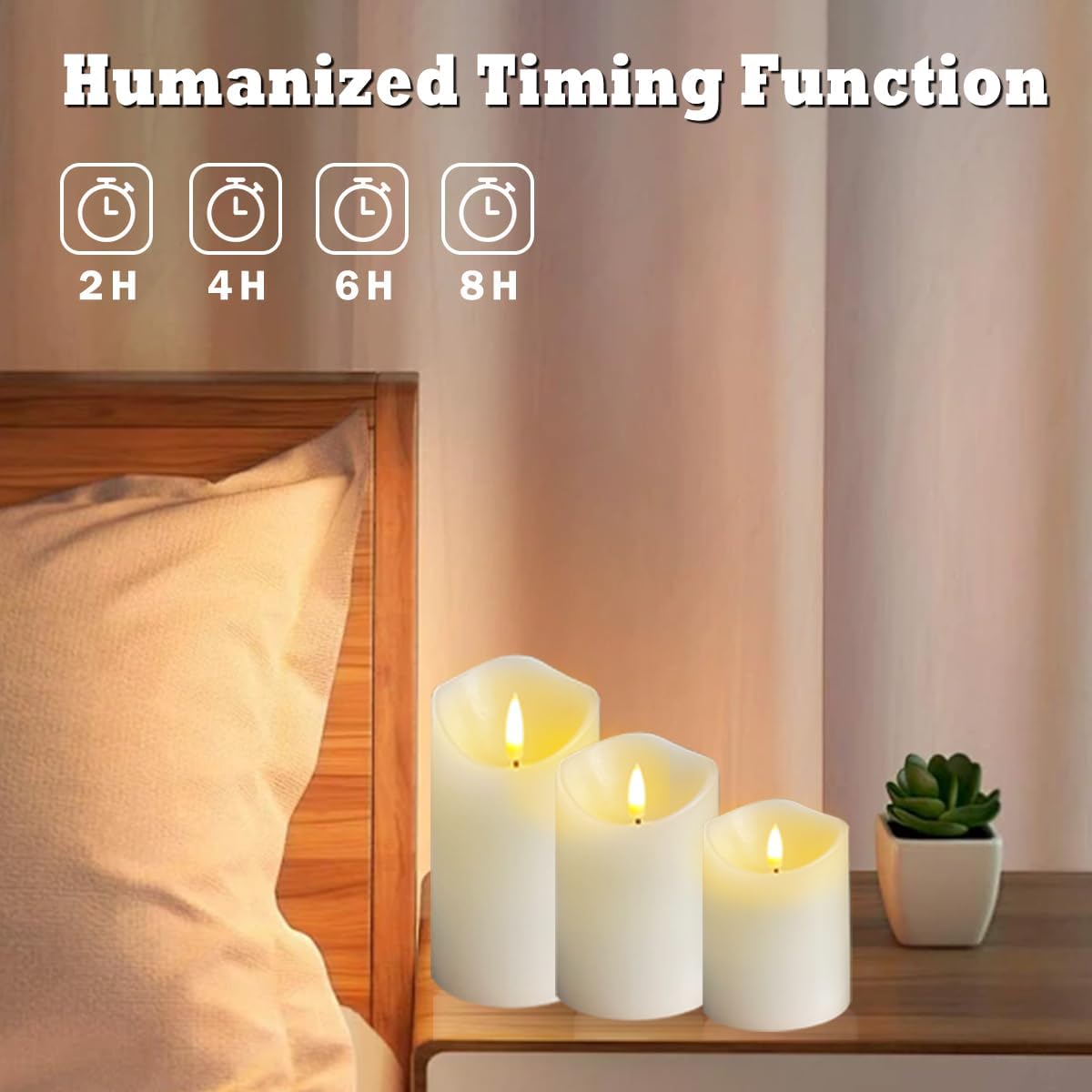 LEDHOLYT Rechargeable Flameless Glass Pillar Candles–Gifts for Women,–Set of 3, Realistic Flickering LED Flame,Remote & Timer, Ideal for Living Room, Bedroom & Halloween Festival Home Party Decor