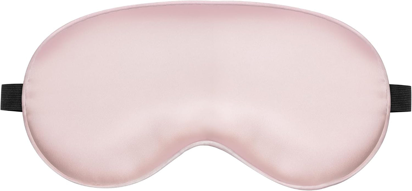 Sleep Mask, Silk Eye Mask for Sleeping with Adjustable Strap, Satin Blackout Sleeping Eye Mask for Men&Women, Comfortable Blindfold Eyeshade for Night Sleep(Black)