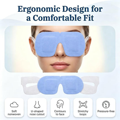 FACEMOON 30 Pack Self-Heating Steam Eye Masks for Dry Eyes: Moist Heat Warm Compress for Stye Fast Relief & Digital Eye Strain, Disposable Heated Eye Mask, No Microwave Needed, Unscented Travel Ready