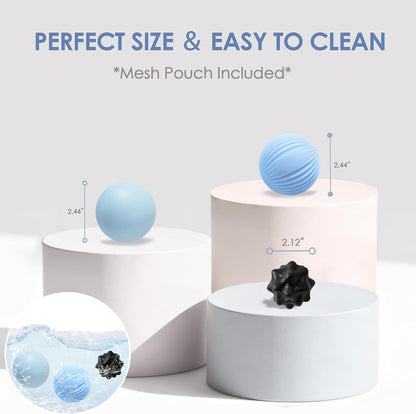 Silicone 3-Piece Massage Ball Set - Peanut, Textured and Spiky Lacrosse Balls to Relieve Tension,Muscle Knots & Plantar Fasciitis with Deep Tissue Release for Foot,Back,Hip,Arm & Legs