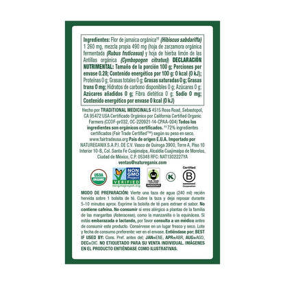 Traditional Medicinals Organic, Hibiscus Tea - Supports Normal Heart Health & Cardiovascular Wellness - Kosher, Non-GMO, Caffeine-Free, Compostable - 16 Tea Bags