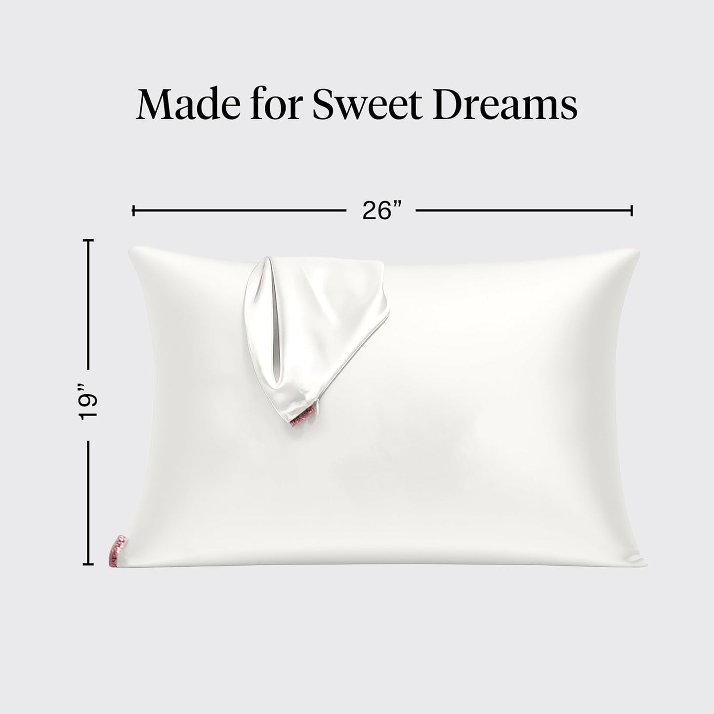 Kitsch Satin Pillowcase with Zipper for Hair & Skin - Softer Than Silk Pillow Cases, Smooth Cooling Satin Pillow Case, Wrinkle-Free, Machine Washable - Pillow Cases Standard Size (19x26) - Blush