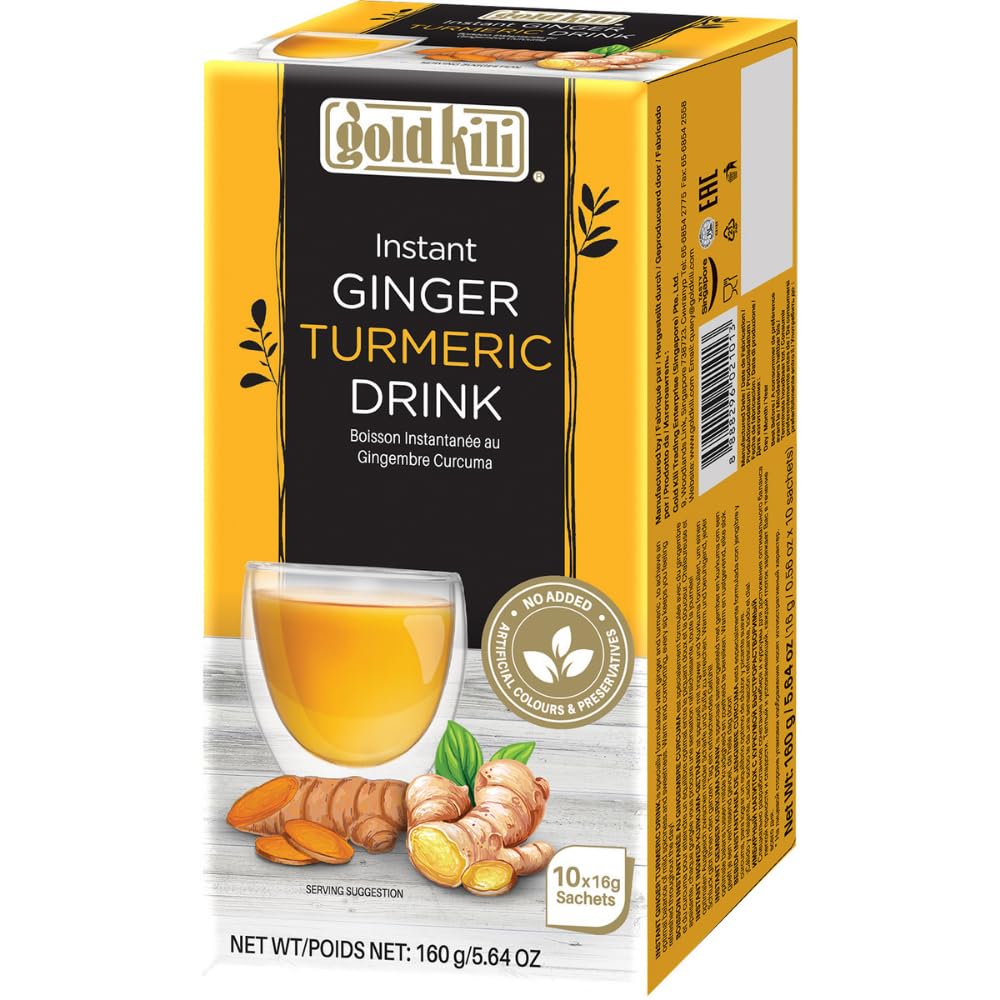Gold Kili Instant Ginger Turmeric Drink with Honey / 10 sachets x 16 g