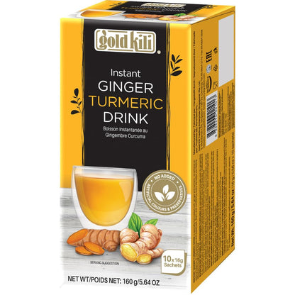 Gold Kili Instant Ginger Turmeric Drink with Honey / 10 sachets x 16 g