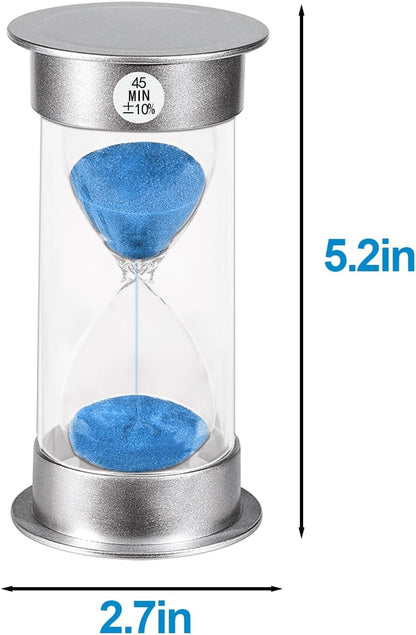 2 Minute Hourglass Sand Timer with Suction Cup,Unbreakable Sucker Sand Clock Timer 2 min,Plastic Mini Sand Watch,Rotatable Reloj De Arena for Kids Toothbrush(Blue)