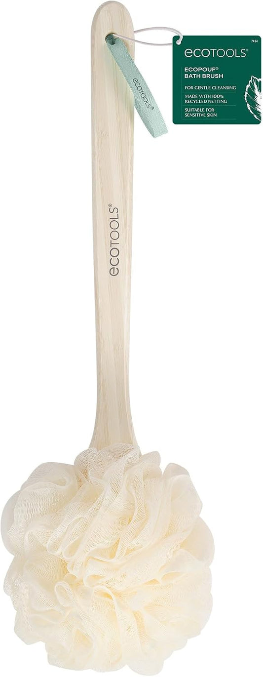 EcoTools EcoPouf Bath Brush, Loofah for Men and Women, 1 Count