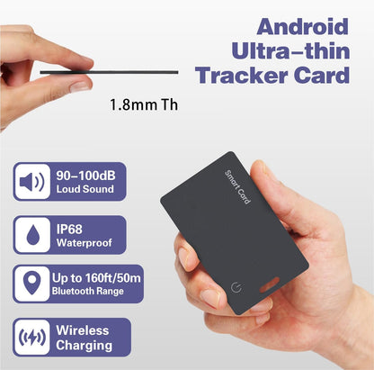 Reyke Android Wallet Tracker Card, Works with Google Find Hub, Rechargeable