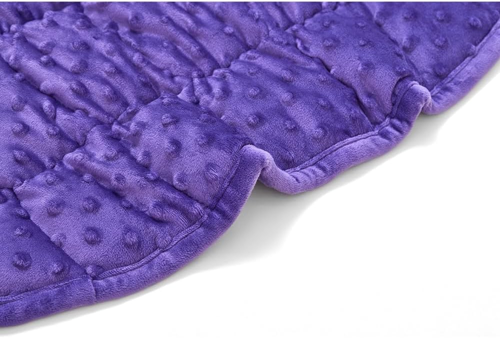 TONGDADA Weighted Lap Blanket 7lbs for Adult,Perfect for Relaxation, Lounging, Napping, Sleeping & Travel,Luxury Minky Weighted Body Blanket,Weighted Throw Blanket-Dark Grey Minky Dot, 29" x 24"