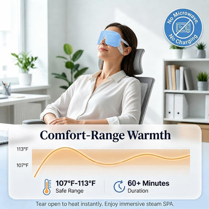 FACEMOON 30 Pack Self-Heating Steam Eye Masks for Dry Eyes: Moist Heat Warm Compress for Stye Fast Relief & Digital Eye Strain, Disposable Heated Eye Mask, No Microwave Needed, Unscented Travel Ready