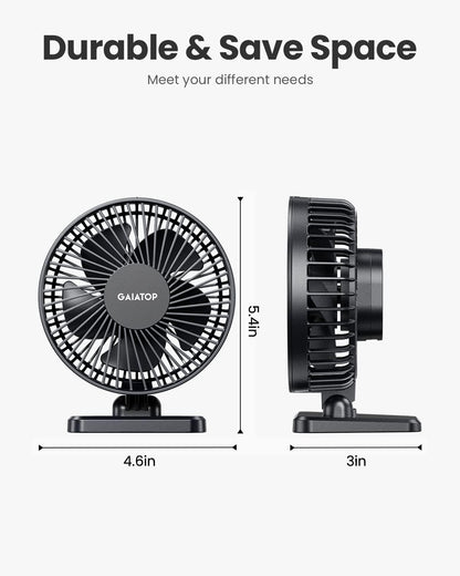 Gaiatop USB Desk Fan, Small But Powerful, Personal Portable Quiet 3 Speeds, Adjustable Mini Table Desktop fan for Cooling Home Office Car Summer Travel Gifts Blue