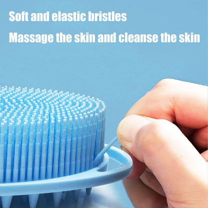 Pink Exfoliating Body Scrubber and Shower Brush - Soft Silicone Loofah for Kids and Adults - All Skin Types