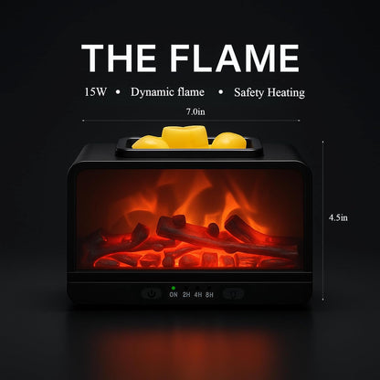 MeplLivs Dynamics Flame Fireplace Electric Wax Melt Warmer PTC Heating Plate Monochromatic Wax Burner Fragrance Wax Warmer for Home Office Gifts & Decor(Black)