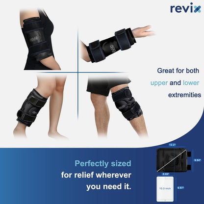 REVIX Ice Pack for Knee Pain Relief, Reusable Gel Ice Wrap for Leg Injuries, Swelling, Knee Replacement Surgery, Cold Compress Therapy for Arthritis, Meniscus Tear and ACL Blue