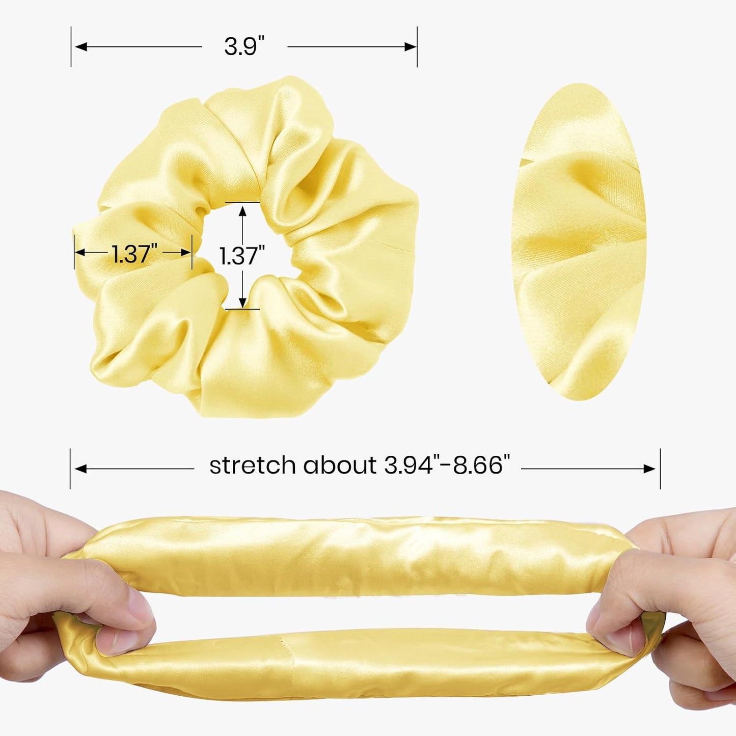 LILYSILK Silk Hair Scrunchies / Ties for Frizz & Breakage Prevention, 100% Mulberry, No Damage, Elastic ponytail Holders, 1Pc, Coffee - Colors B