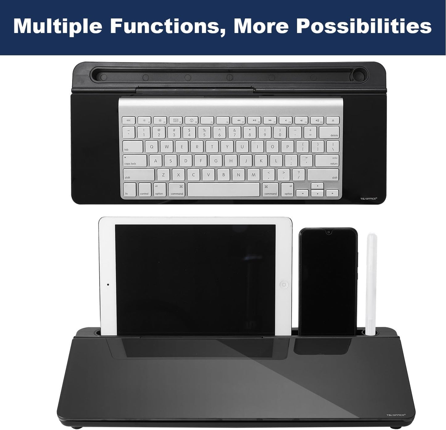 TSJ OFFICE Whiteboard Weekly Dry-Erase-Board - Desktop White Board Calendar Desk Organizers with Accessories Computer Keyboard Stand with Drawer, for Office, Home, School Supplies - White Calendar