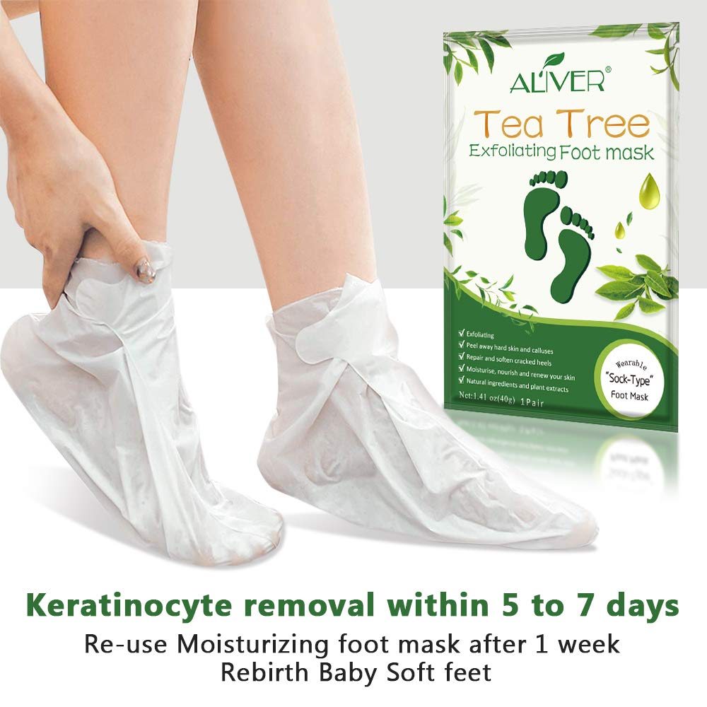 ALIVER Foot Peel Mask 3 Pack, Exfoliator Peel Off Calluses Dead Skin Callus Remover, Baby Soft Smooth Touch Feet-Men Women (Lavender)
