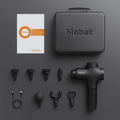 Mebak 3 Massage Gun, Massage Gun Deep Tissue for Athletes, Professional Muscle Percussion Massager, Massager for Shoulder Leg Back Body Pain Relief, Quiet Portable Sport Tool, Gifts for Him